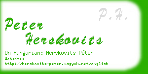 peter herskovits business card